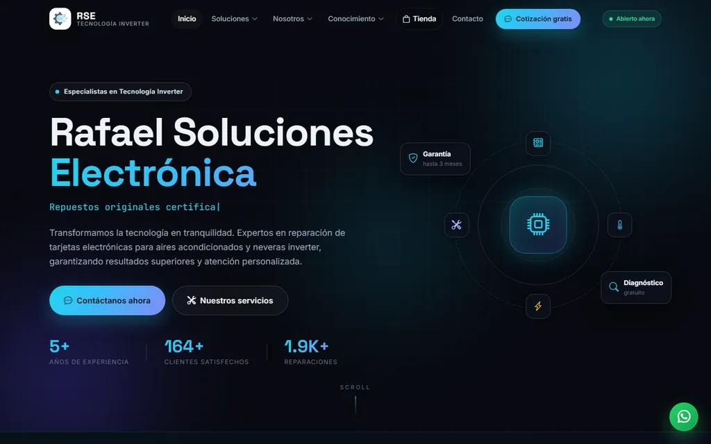 Sección de servicios de la plataforma de Rafael Soluciones Electrónica